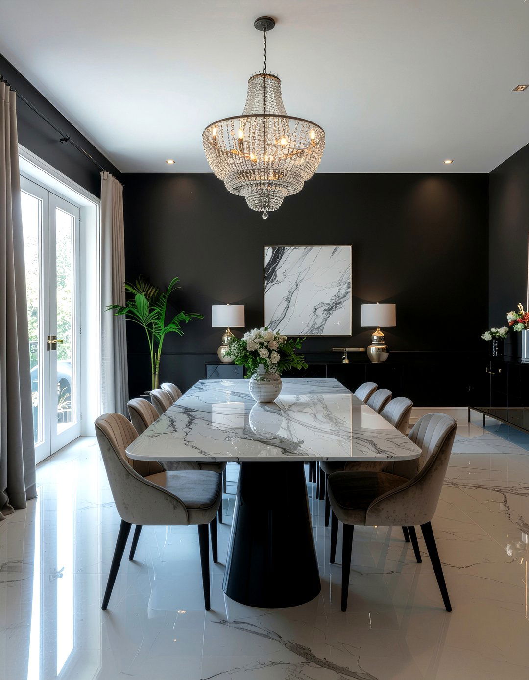 Dark Dining Room Marble Table - 30 dark dining room ideas