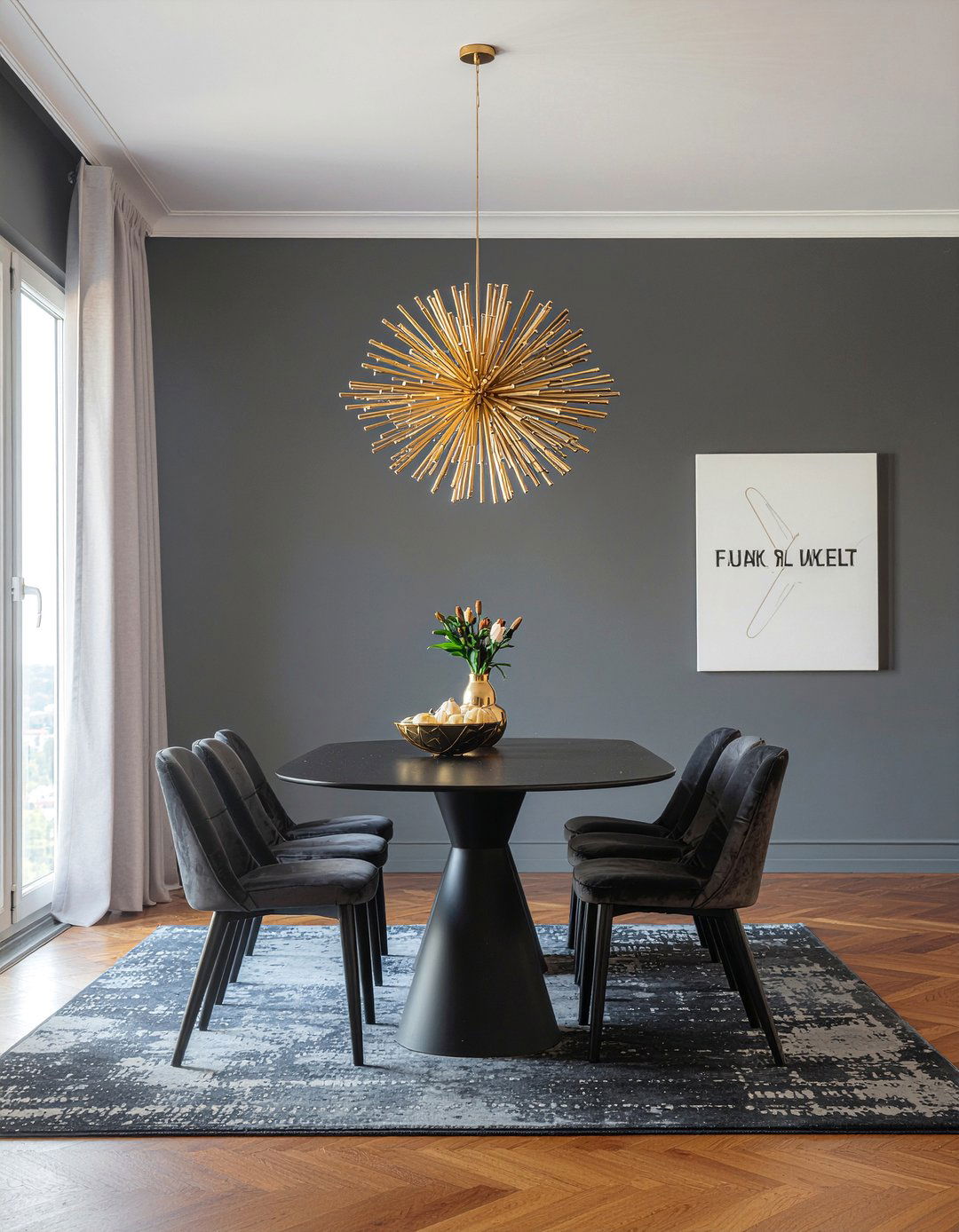 Dark Dining Room Statement Light - 30 dark dining room ideas