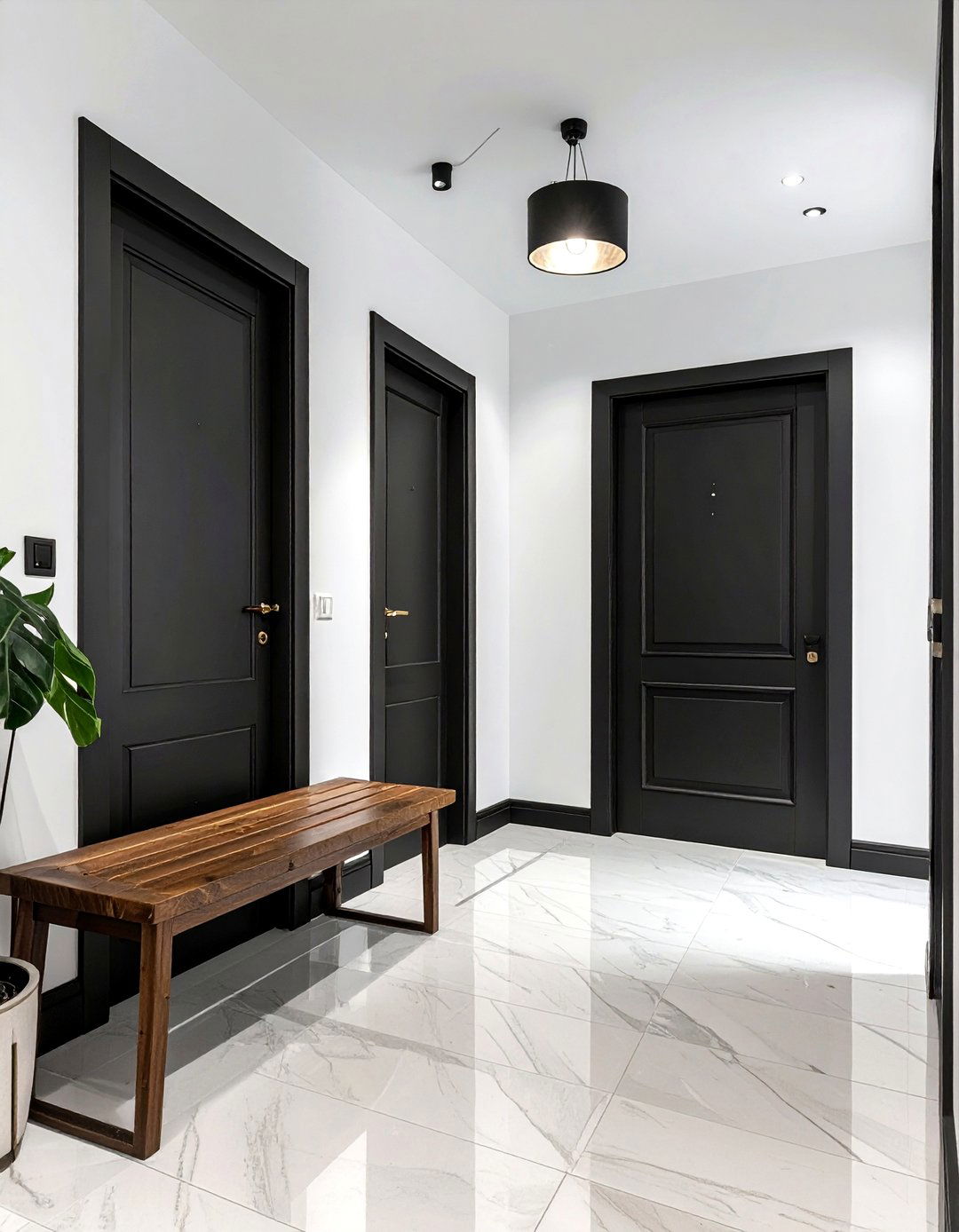 Dark Door Interior Hallway - 30 old house decor ideas