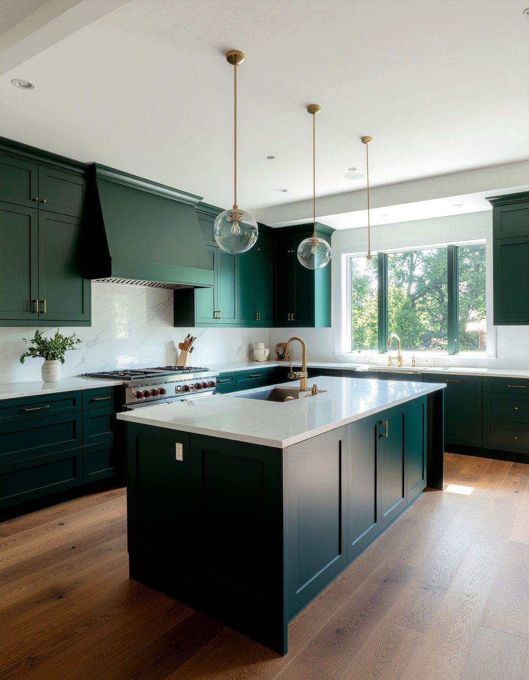 Dark Forest Green Kitchen - 30 green kitchen design ideas