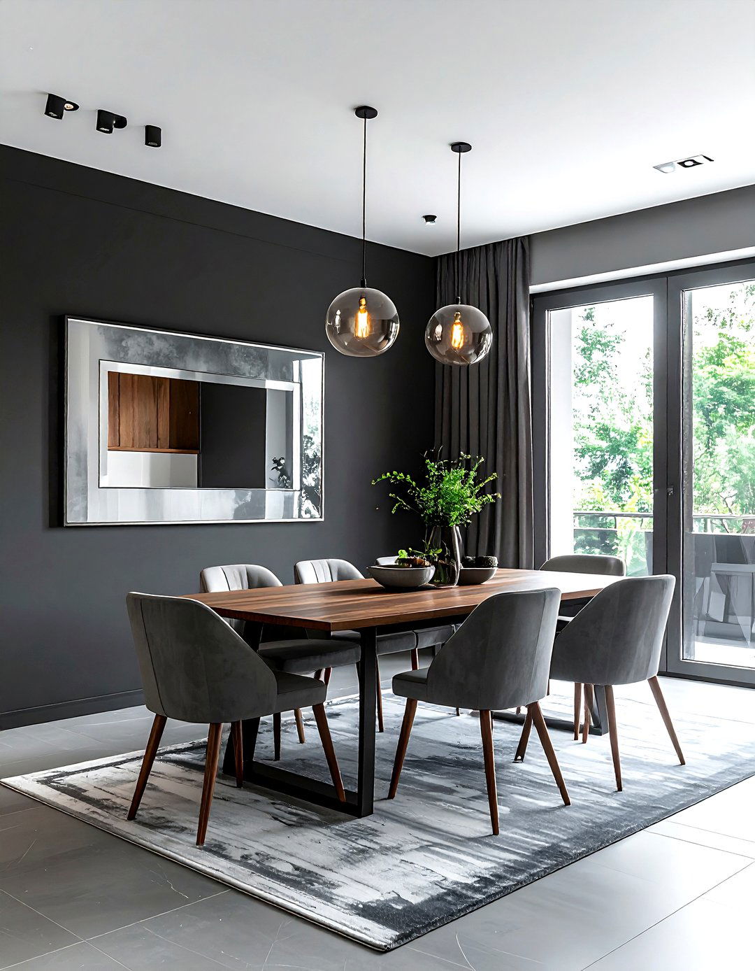 Dark Gray Accent Wall Dining Room - 30 gray dining room decor ideas