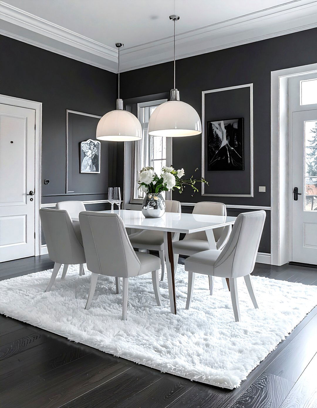 Dark Gray And White Dining Room - 30 gray and white dining room ideas