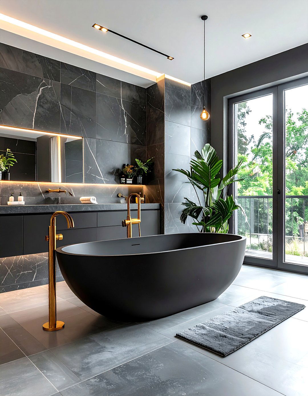 Dark Gray Bathroom Freestanding Tub - 30 dark charcoal bathroom ideas