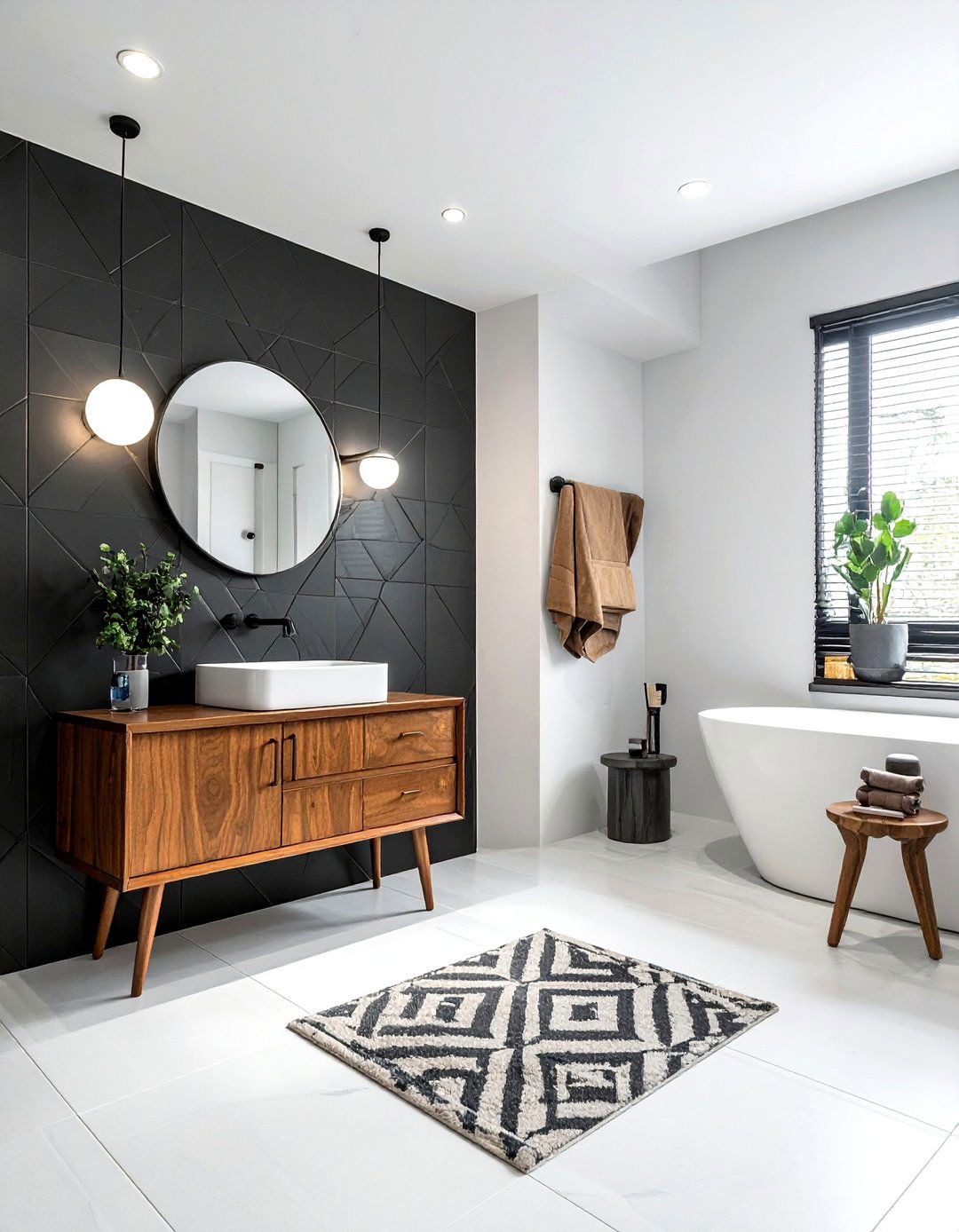 Dark Gray Bathroom Mid Century Modern - 30 dark charcoal bathroom ideas