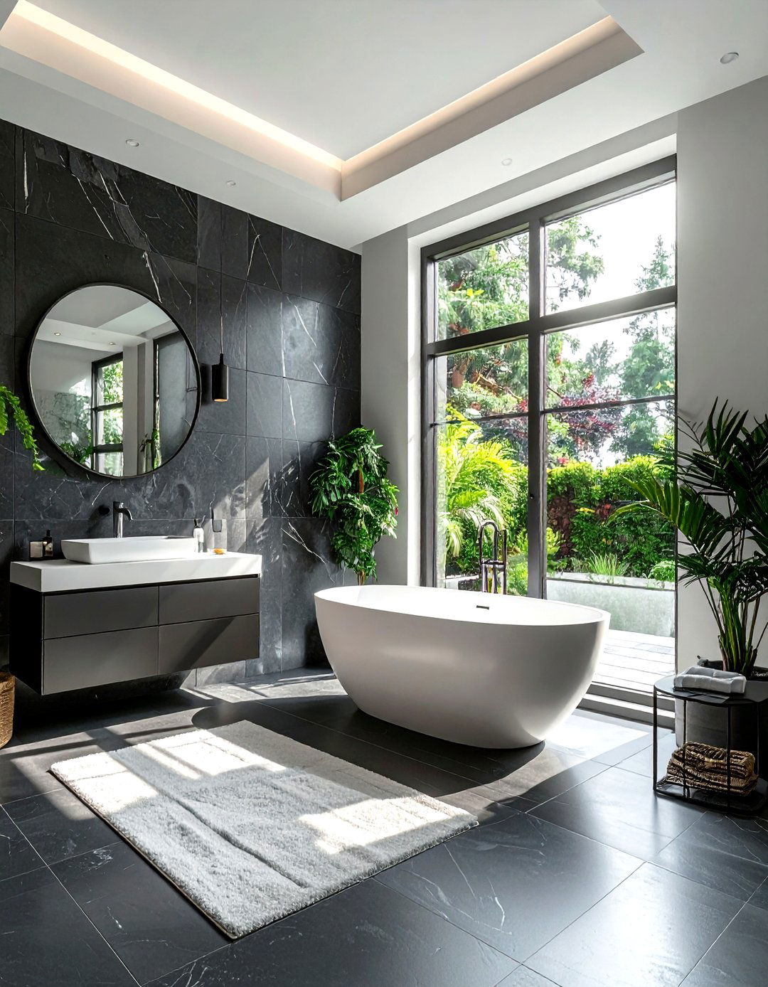 Dark Gray Bathroom Natural Light - 30 dark charcoal bathroom ideas