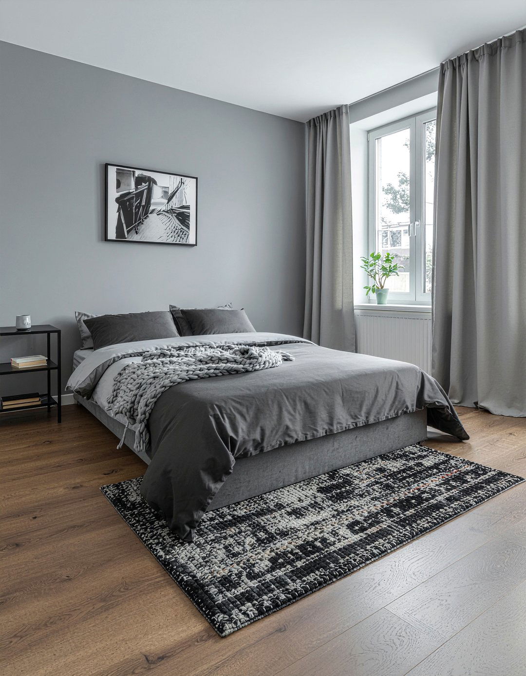Dark Gray Bedding Set - 30 cool gray bedroom ideas