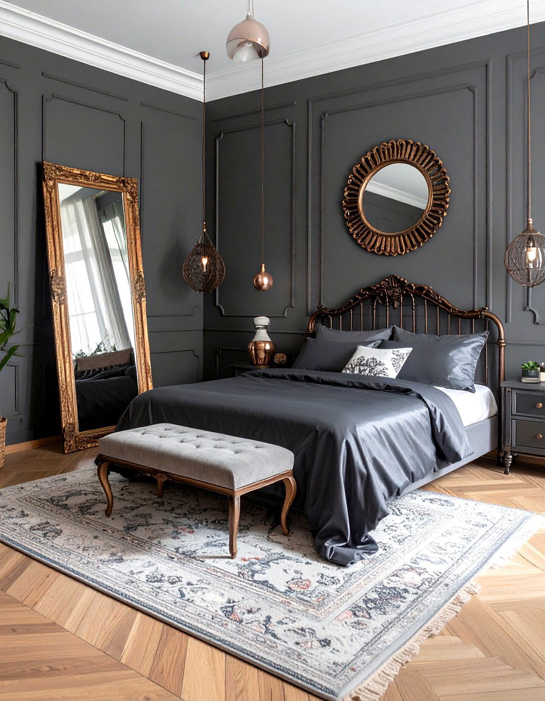 Dark Gray Boho Bedroom Aesthetic - 30 bohemian gray bedroom ideas