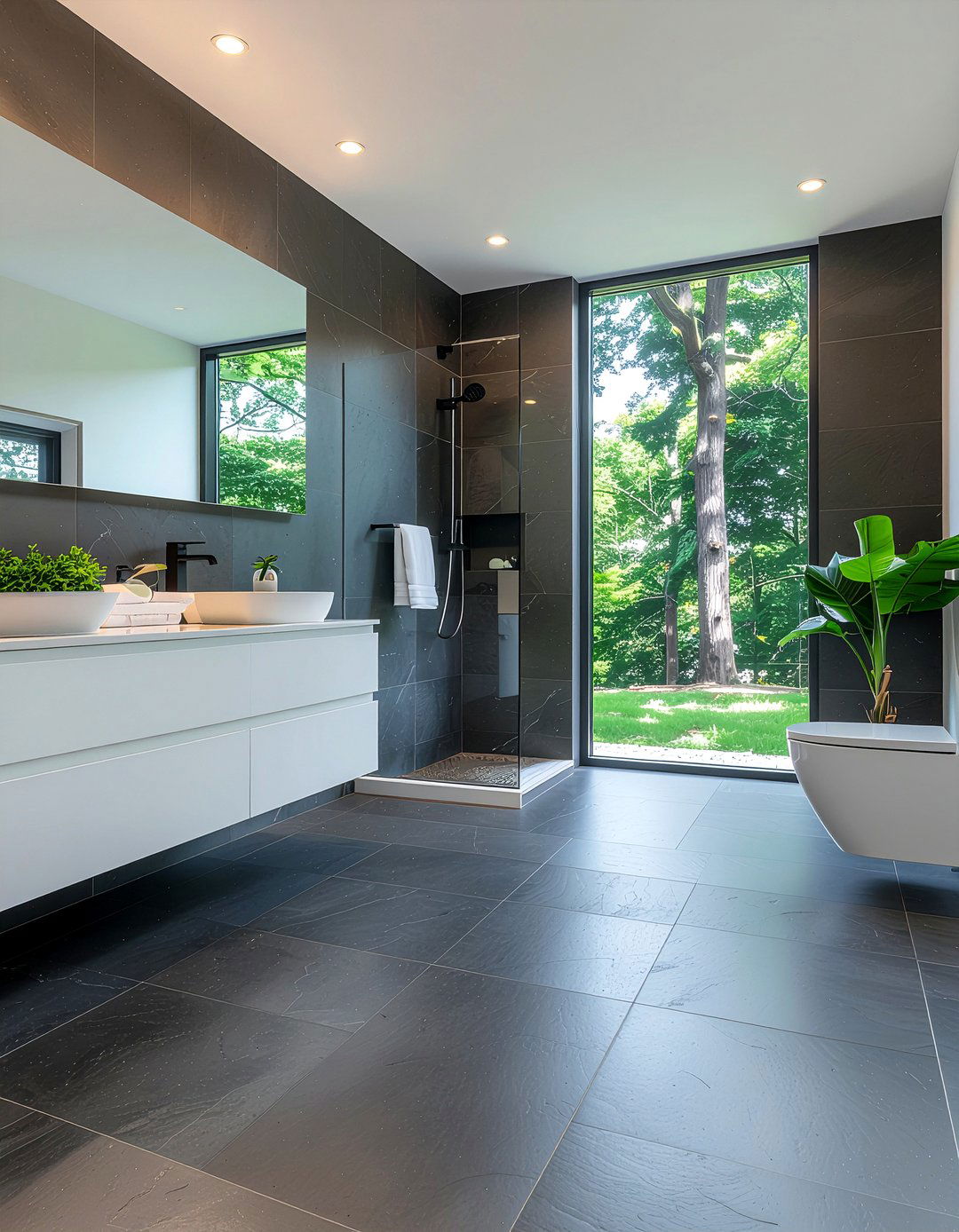 Dark Gray Floor Bathroom - 30 cool gray bathroom ideas
