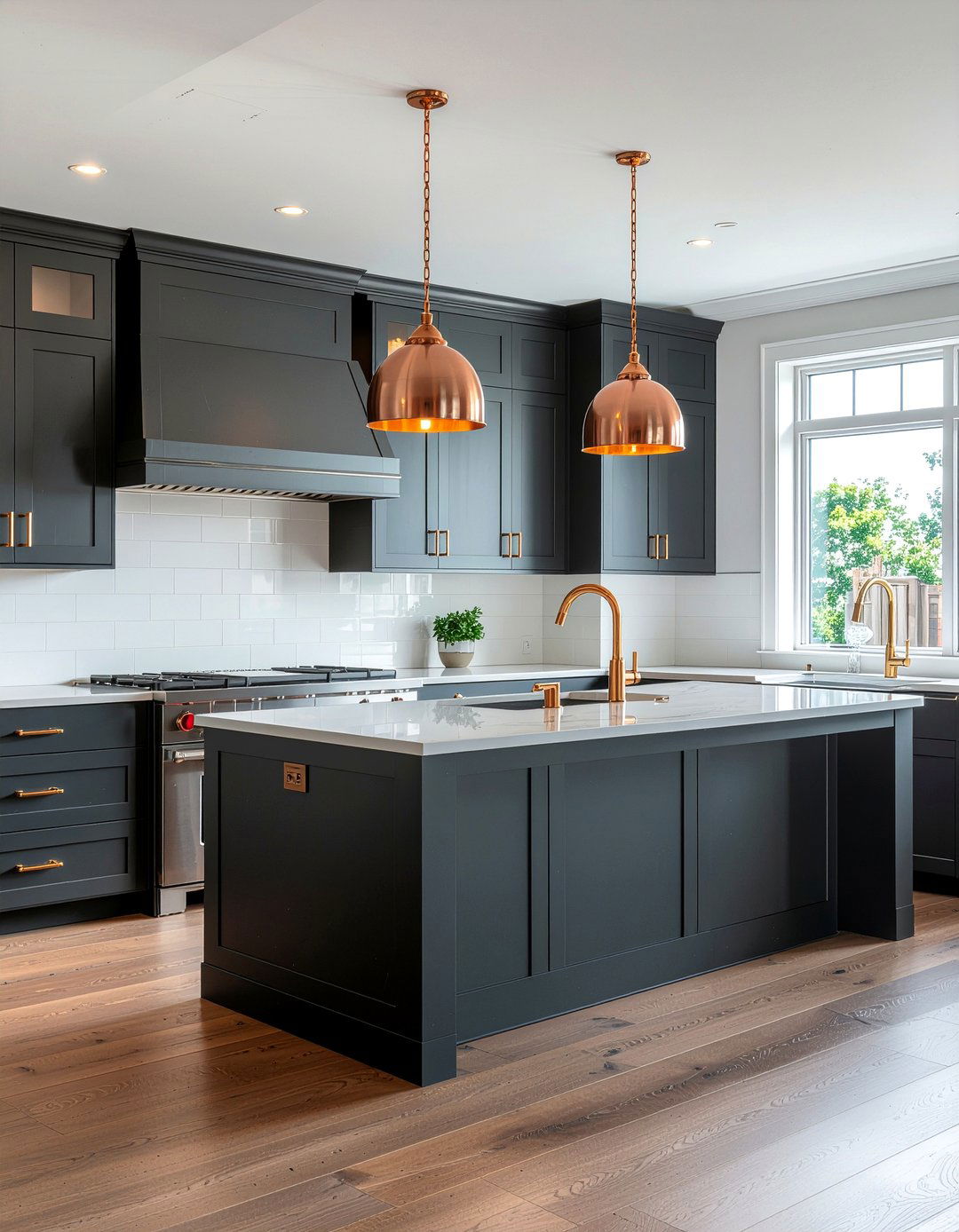 Dark Gray Kitchen With Copper Accents - 30 dark gray kitchen ideas