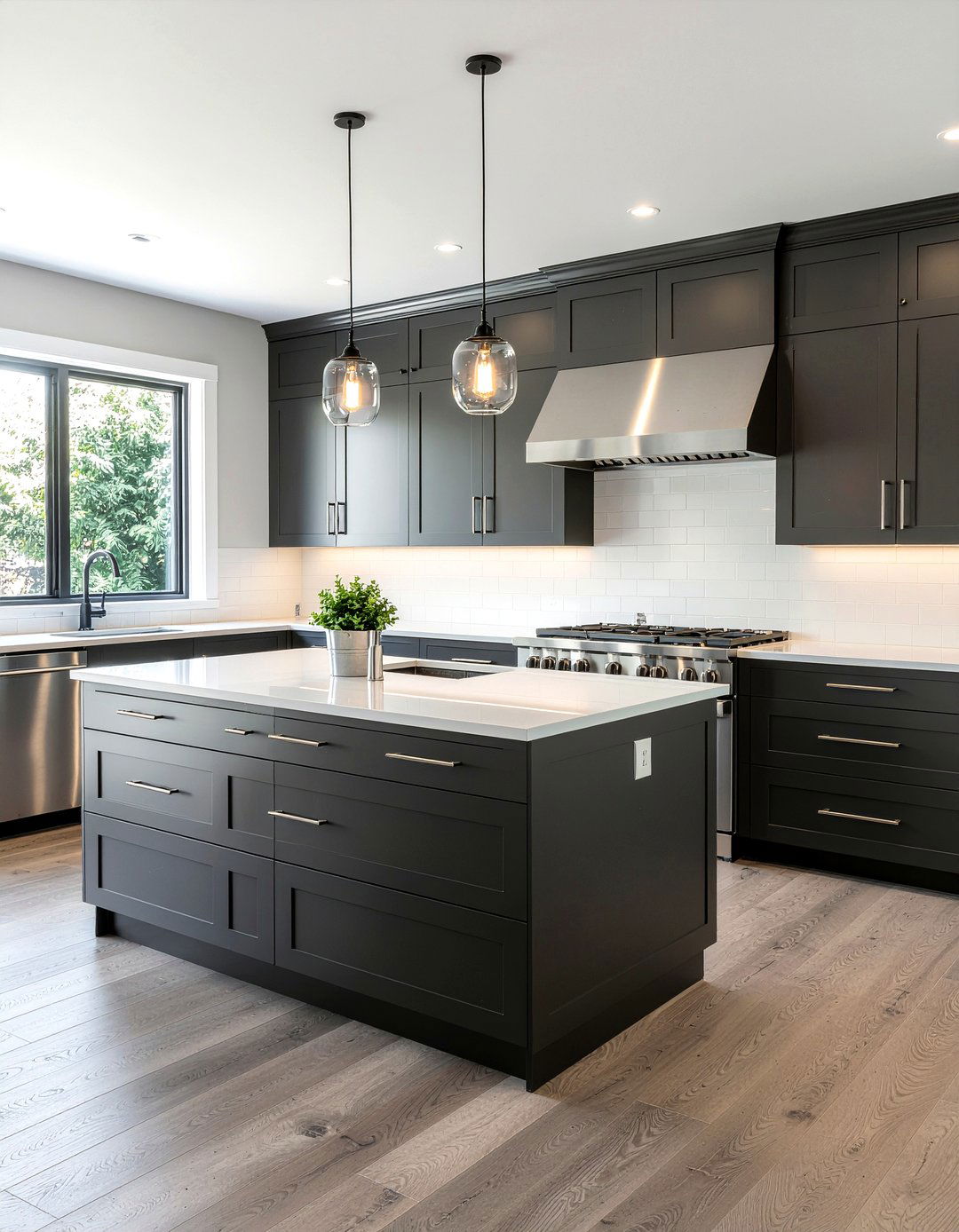 Dark Gray Kitchen With Stainless Steel Appliances - 30 dark gray kitchen ideas