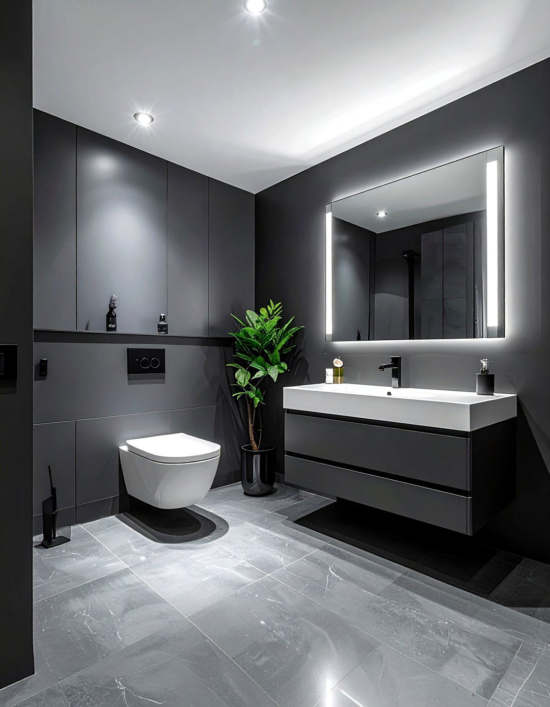 Dark Gray Small Bathroom - 30 gray bathroom design ideas