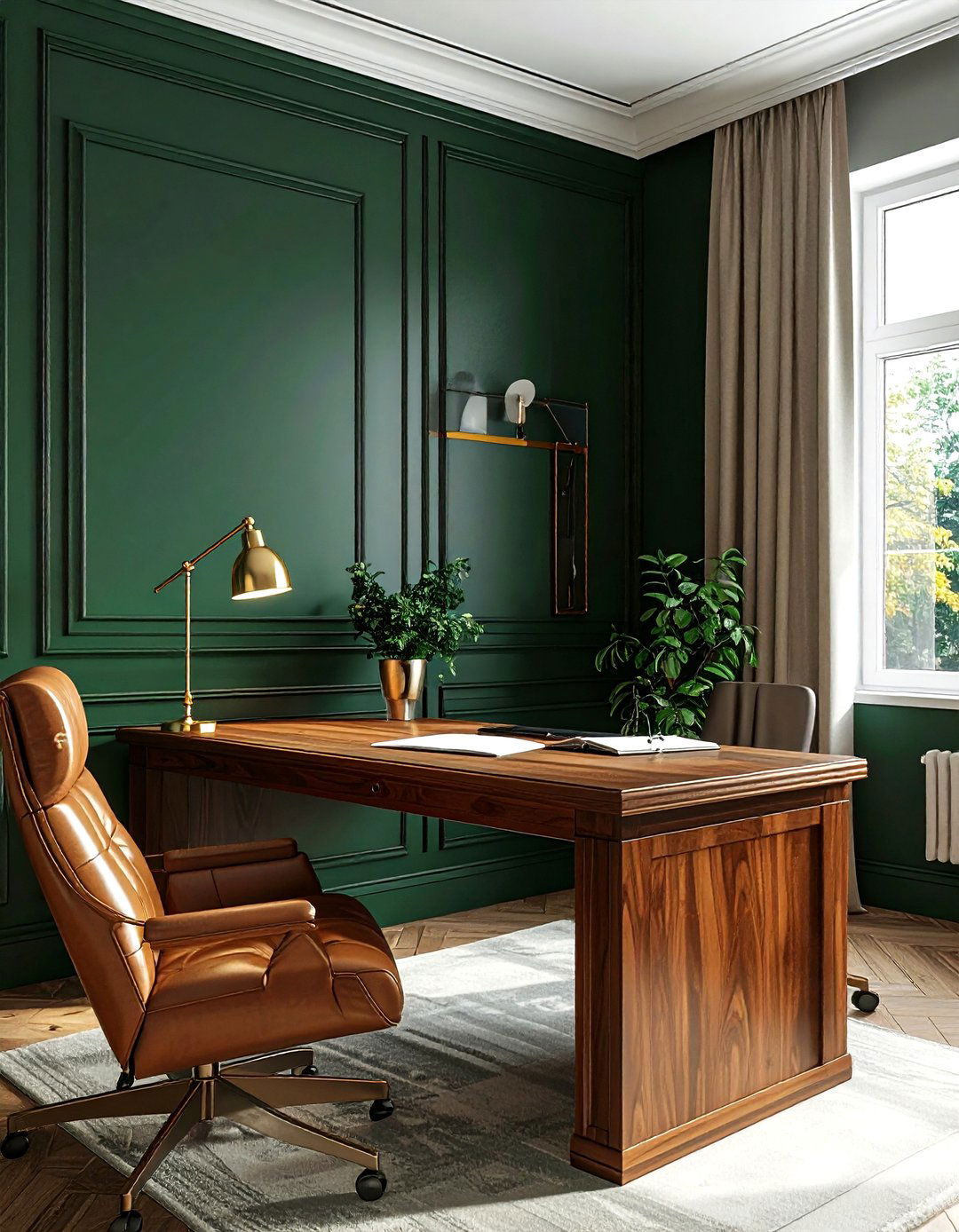 Dark Green Accent Wall - 30 modern traditional decor ideas