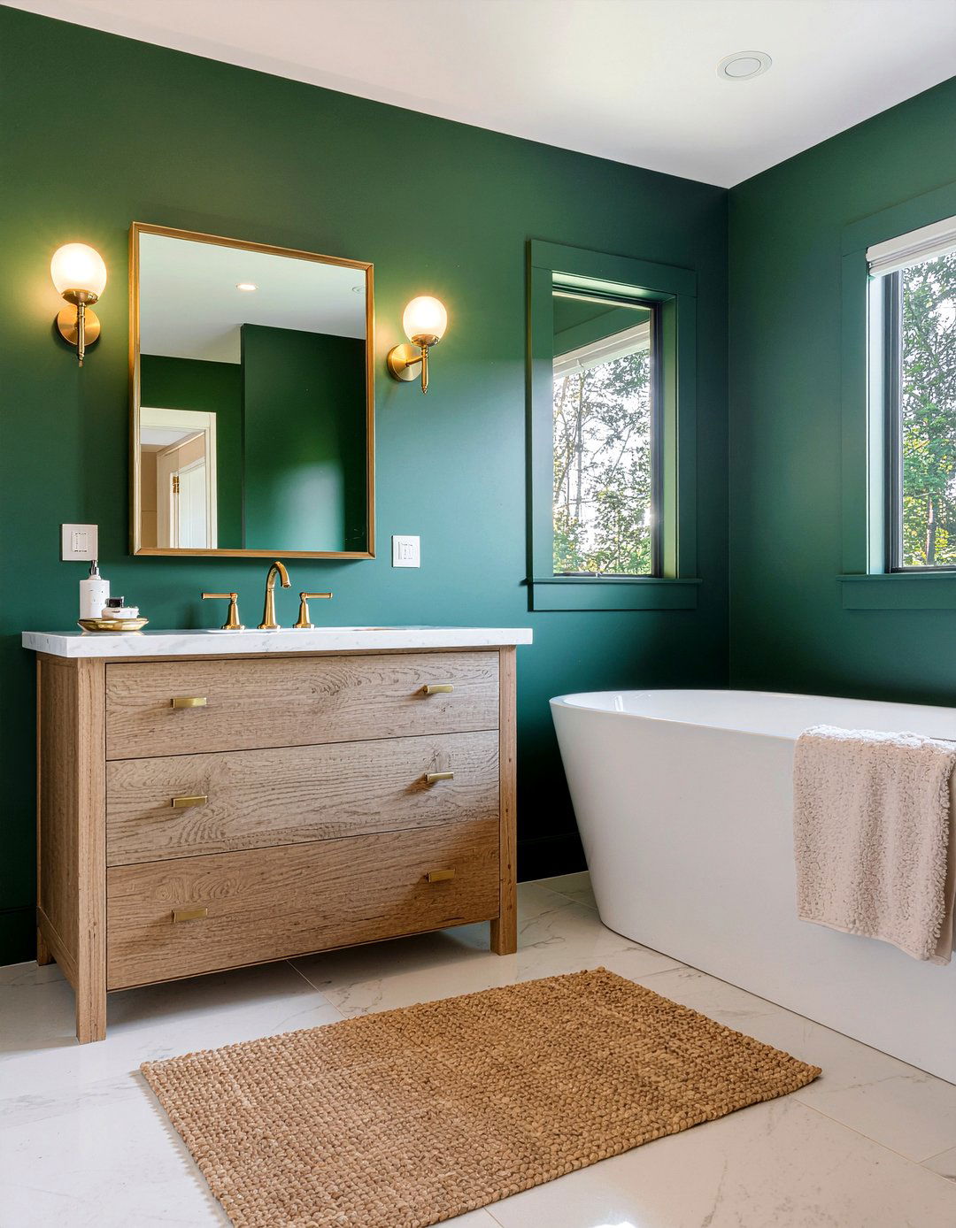 Dark Green Bathroom - 30 moody bathroom ideas