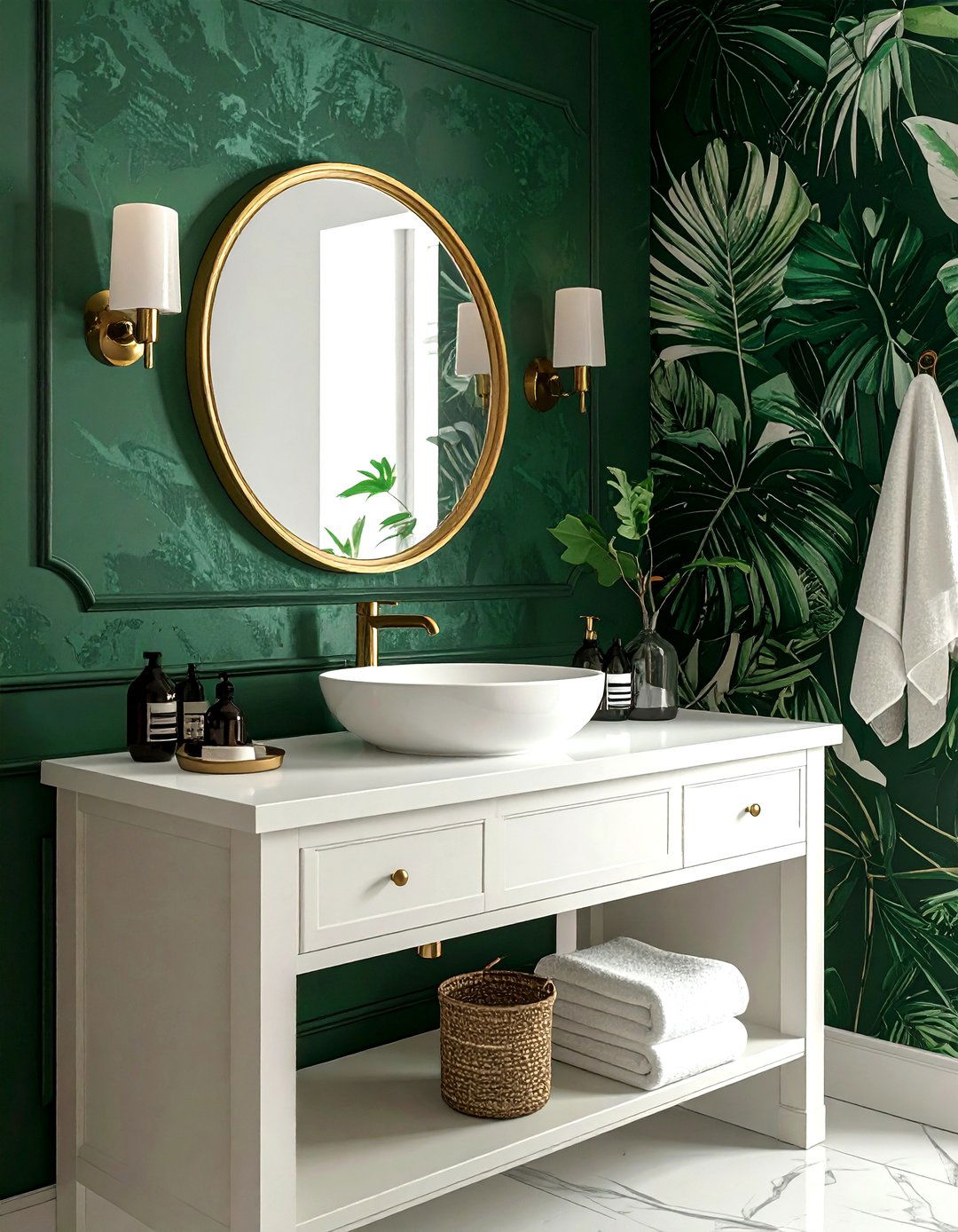 Dark Green Bathroom Wallpaper - 30 emerald bathroom decor ideas