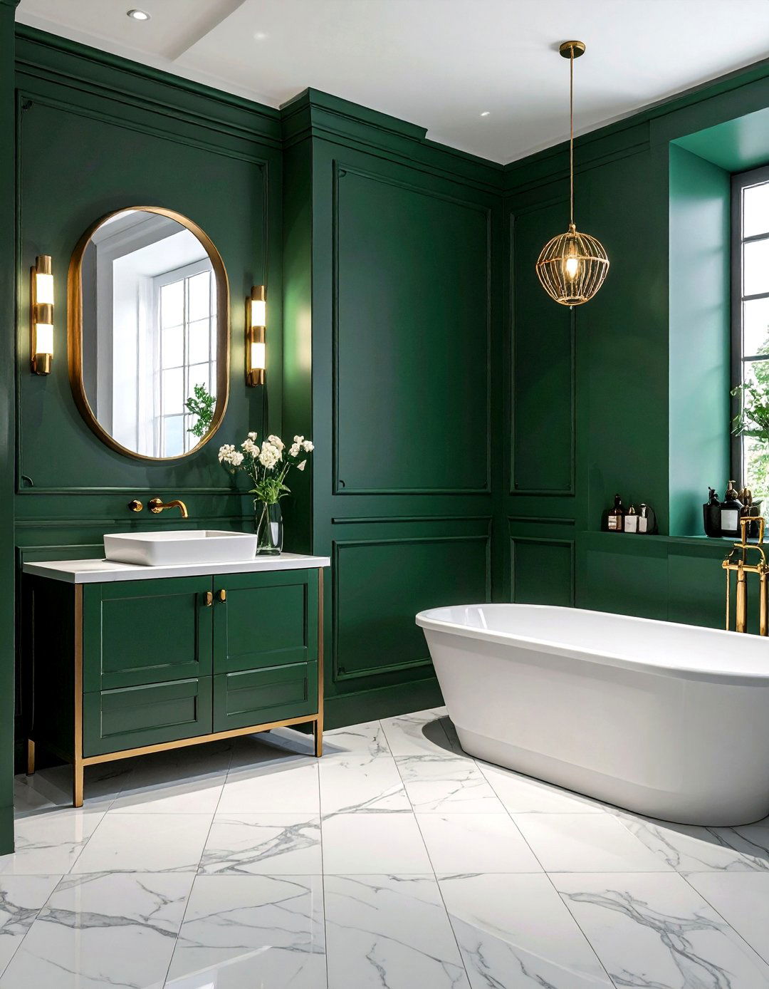 Dark Green Bathroom Walls - 30 Tudor bathroom ideas