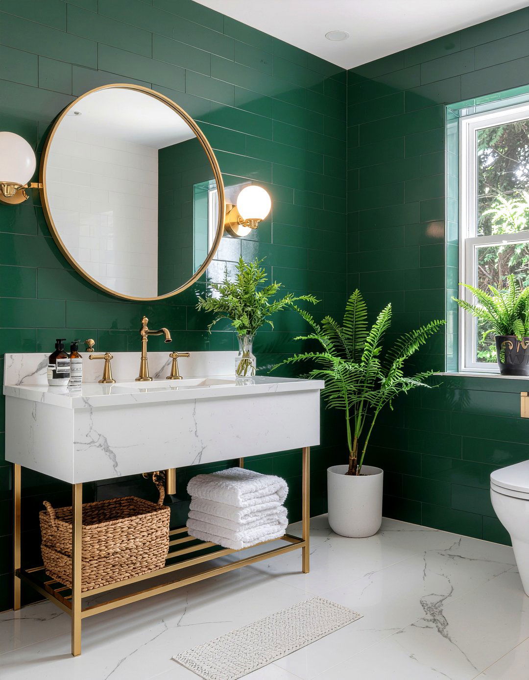 Dark Green Bathroom - 30 bathroom complete overhaul ideas