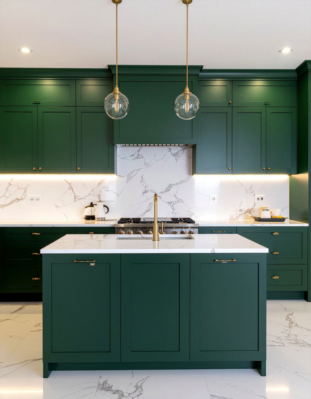 Dark Green Cabinets - 30 bold kitchen ideas