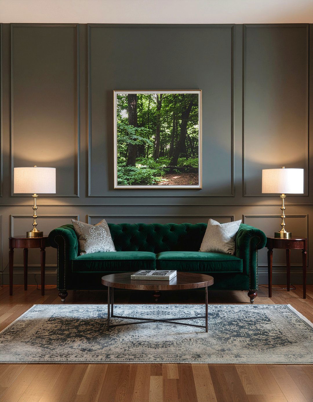 Dark Green Chesterfield - 30 living room chesterfield sofa ideas