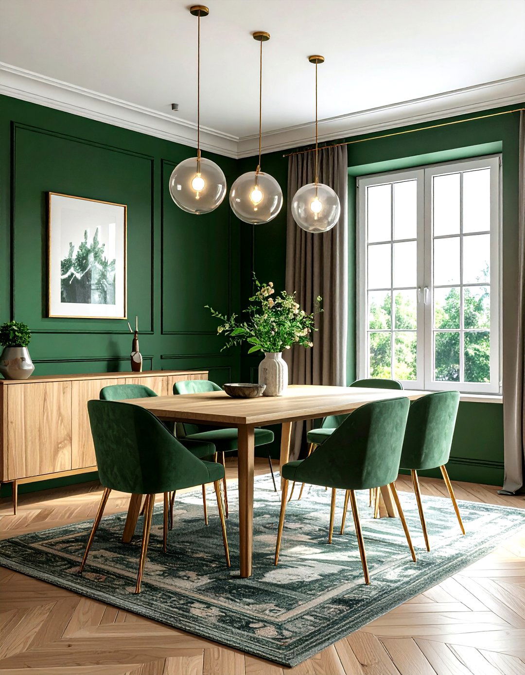 Dark Green Dining Room - 30 fearless dining room ideas