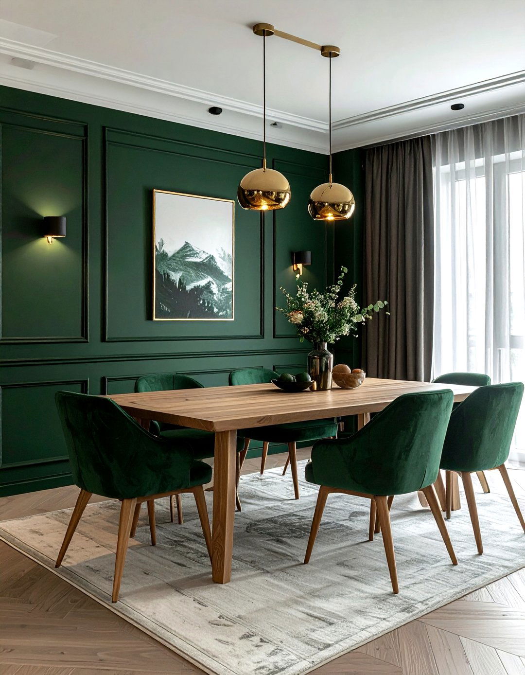 Dark Green Dining Room - 30 striking dining room ideas