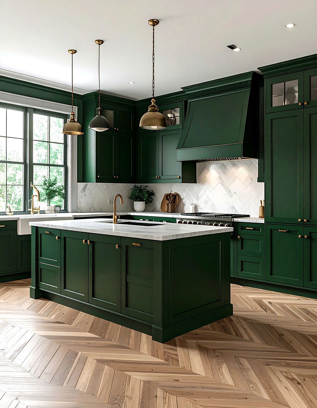 Dark Green Kitchen - 30 brownstone kitchen ideas