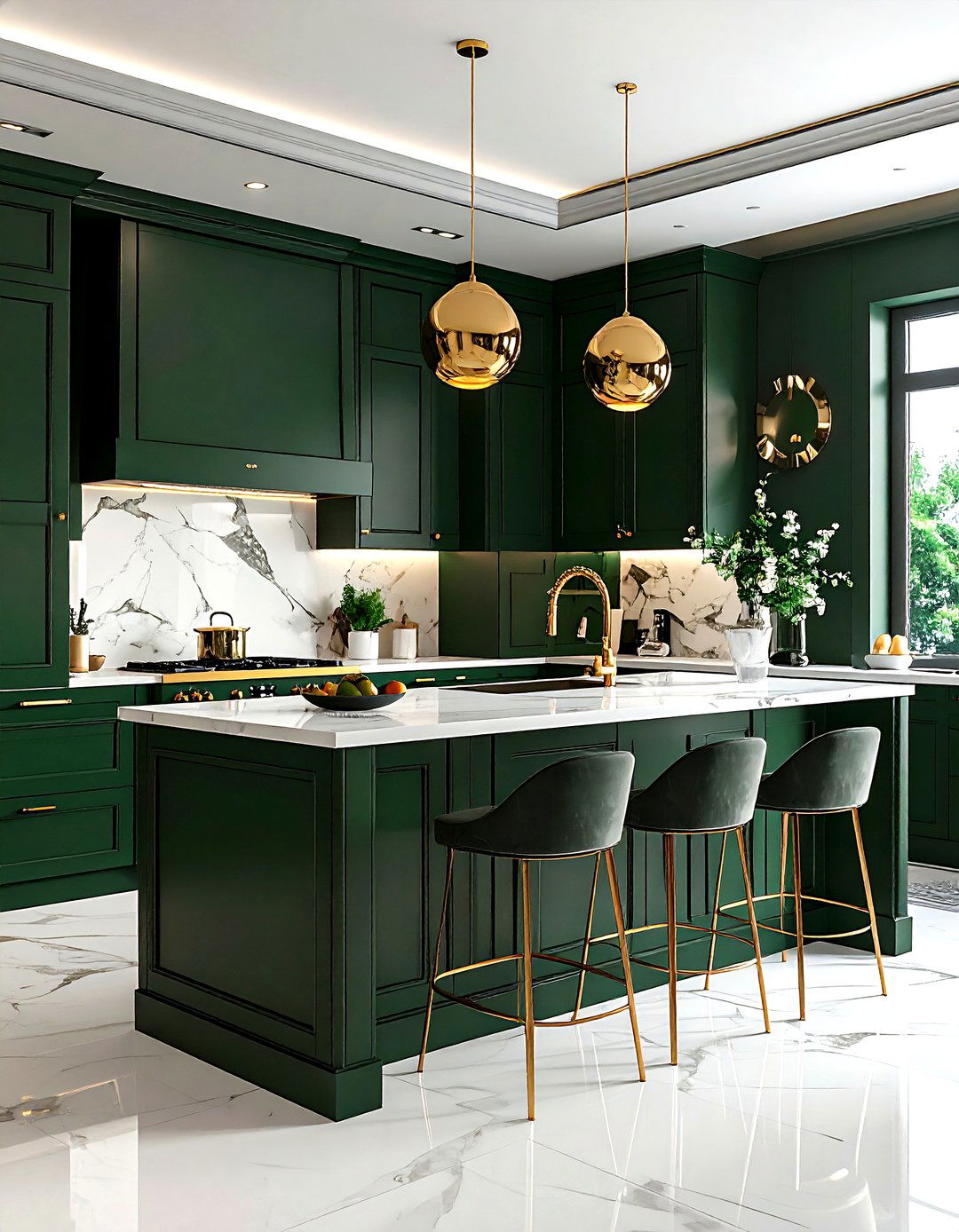 Dark Green Kitchen - 30 kitchen enhancement ideas