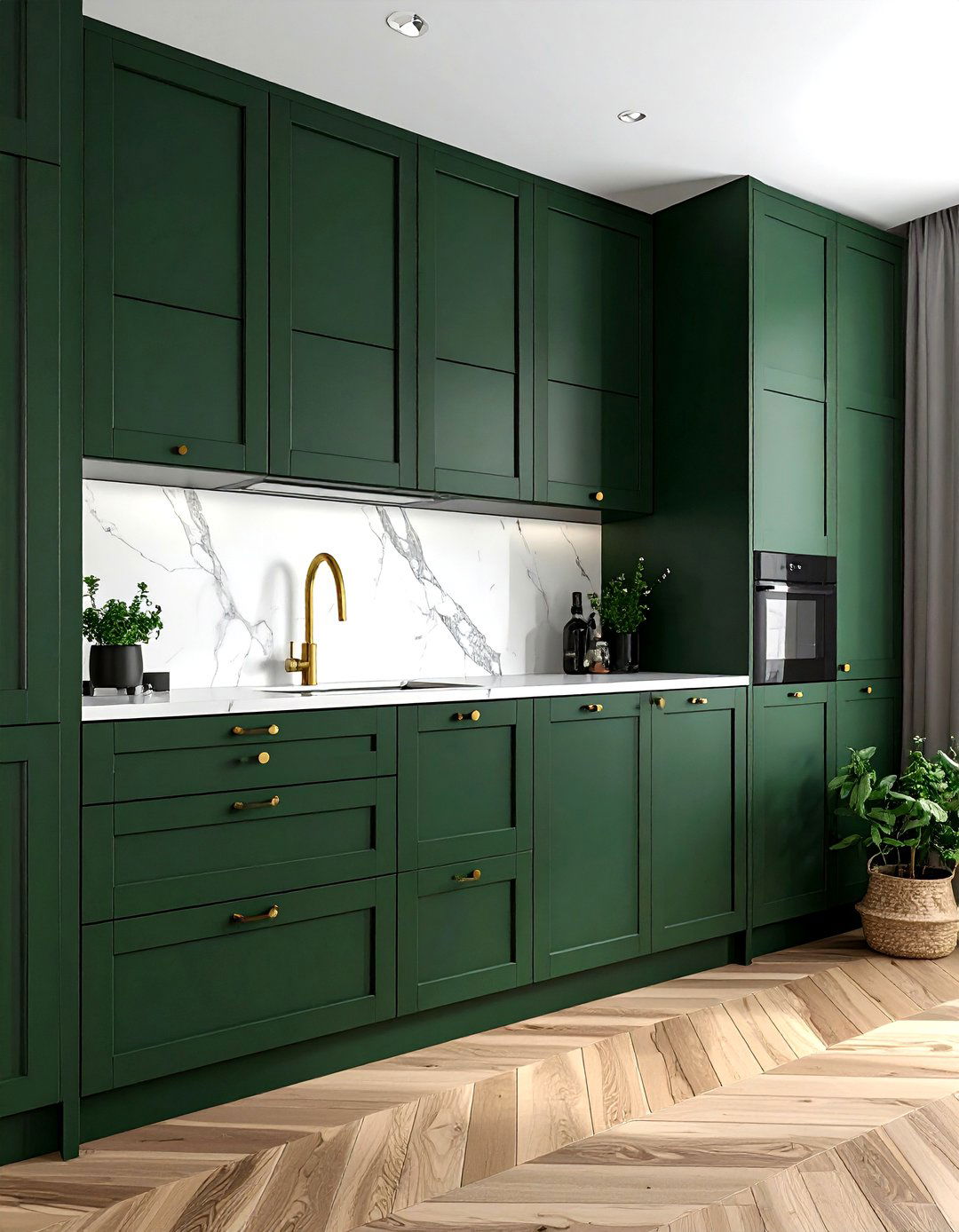 Dark Green Kitchen Cabinets - 30 photo-ready kitchen ideas