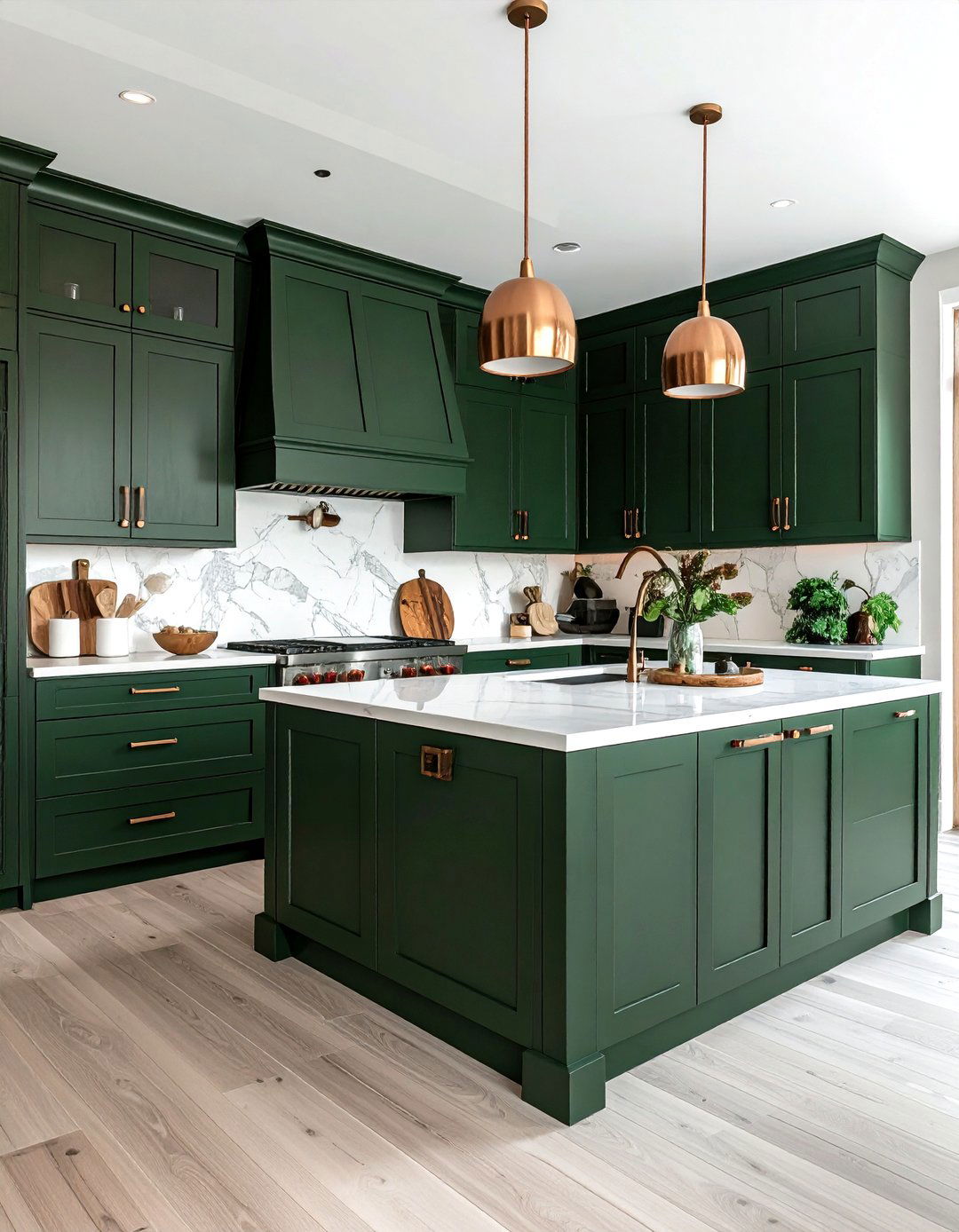 Dark Green Kitchen Cabinets - 30 lodge decor ideas