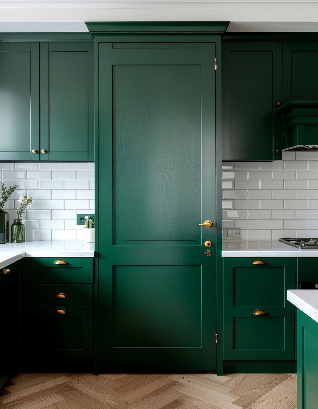 Dark Green Kitchen Pantry Door - 30 emerald green kitchen ideas