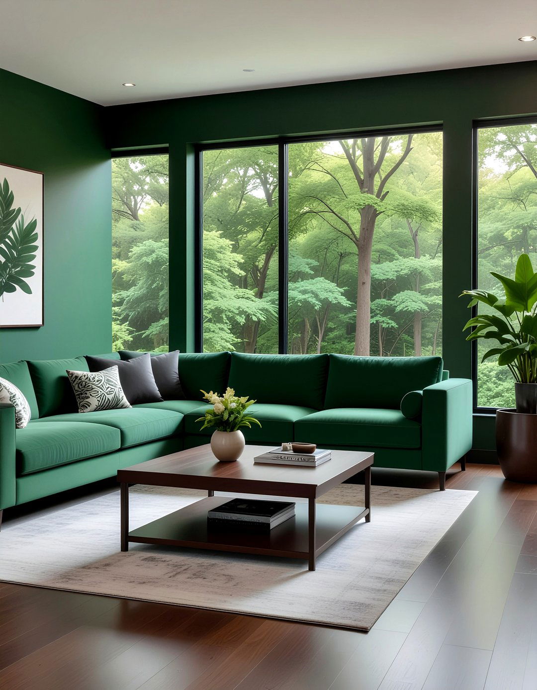 Dark Green Living Room - 30 masculine living room ideas