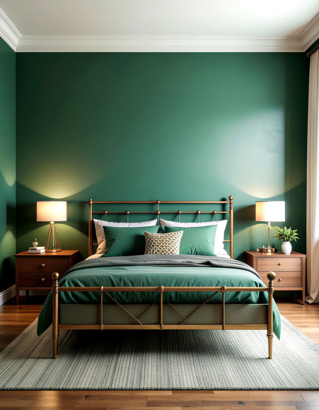 Dark Green Paint - 30 bedroom feature wall ideas