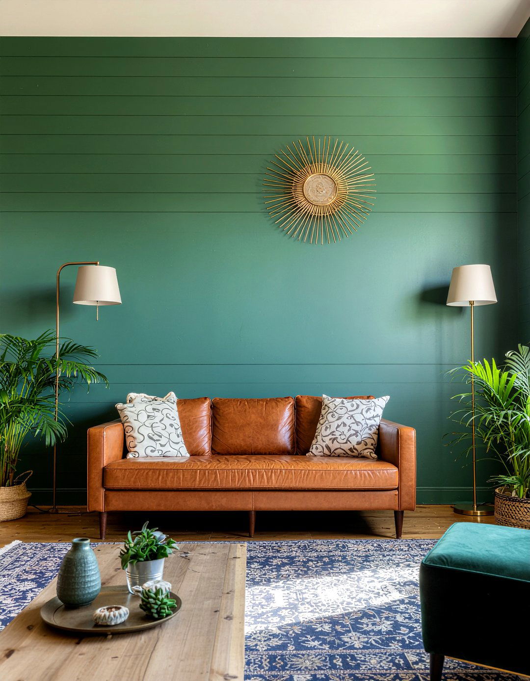 Dark Green Shiplap Wall - 30 living room shiplap walls