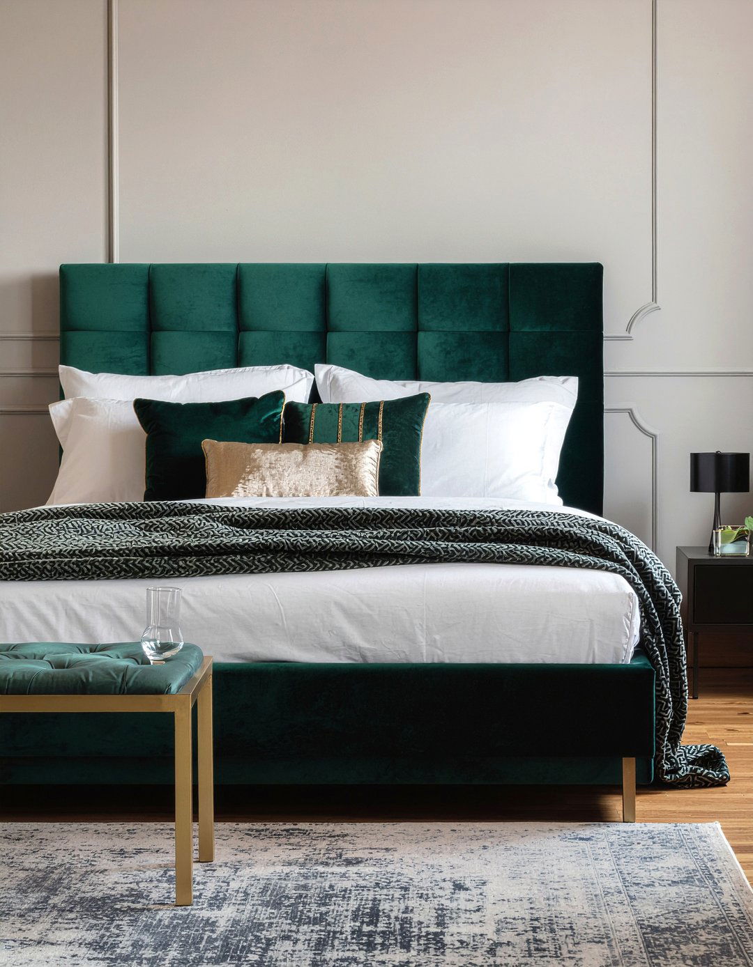 Dark Green Velvet Lumbar - 30 bedroom lumbar pillows