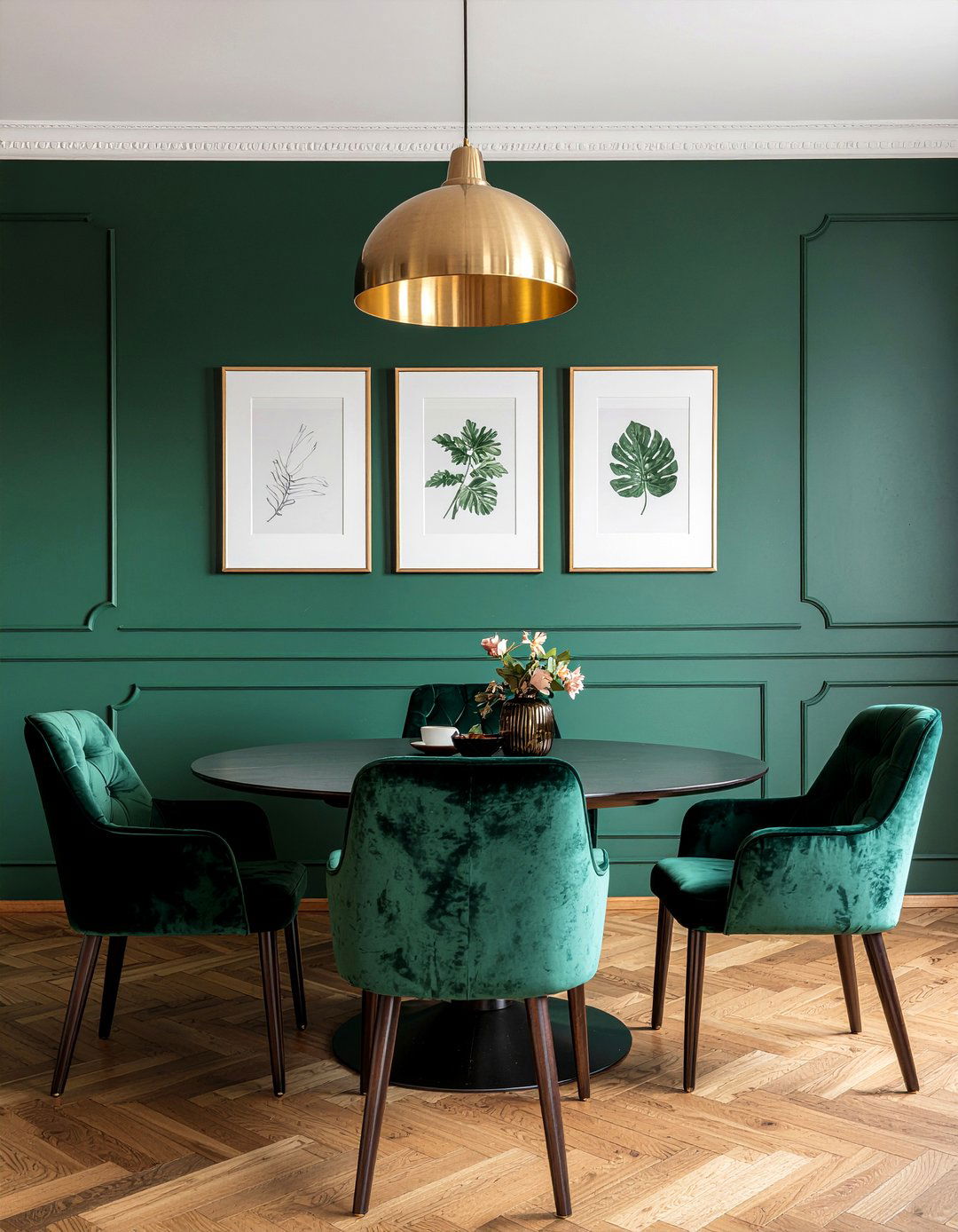 Dark Green Walls - 30 English dining room ideas