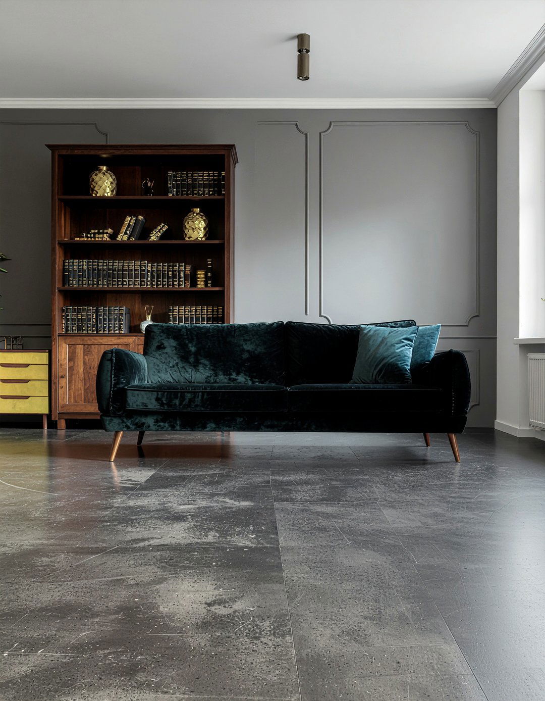 Dark Grey Concrete Floor - 30 living room concrete floors