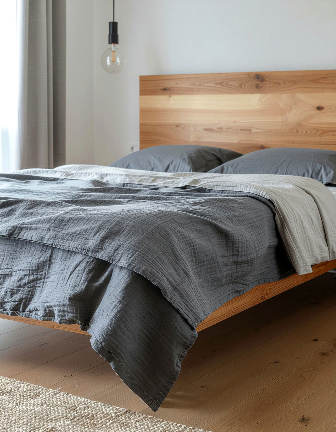 Dark Grey Linen Sheets - 30 dark bedroom ideas