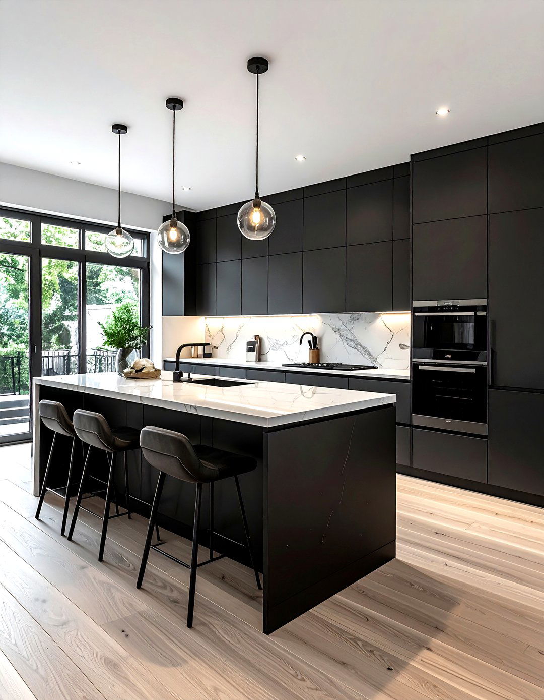 Dark Kitchen Cabinets With LG Matte Black - 30 LG kitchen ideas