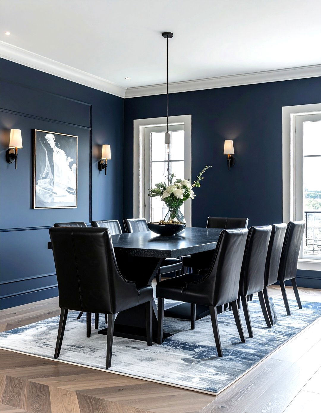 Dark Leather Dining - 30 leather dining room ideas