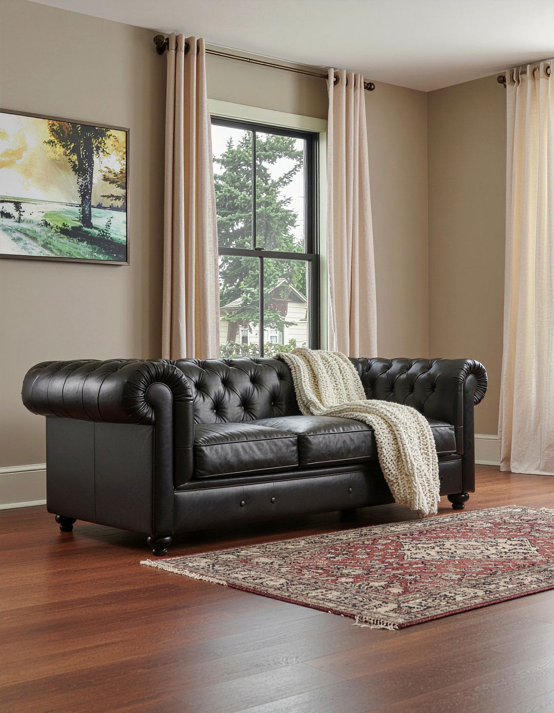 Dark Leather Sofa - 30 masculine living room ideas