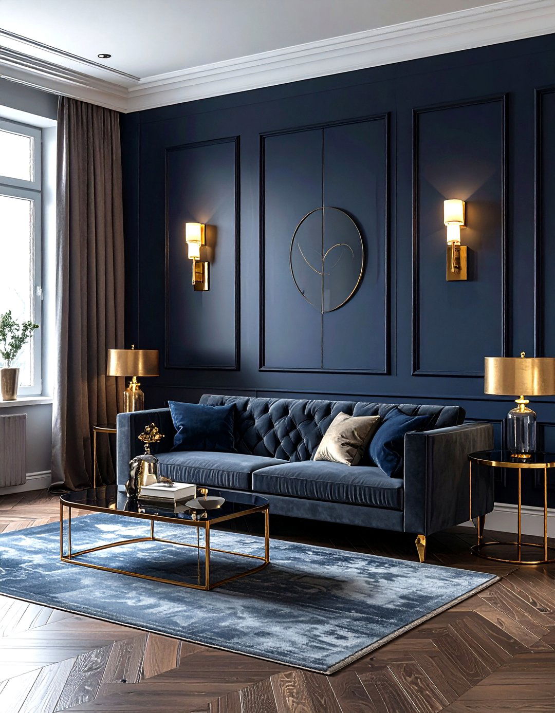 Dark Living Room Gold Accent Sconce - 30 living room sconce ideas