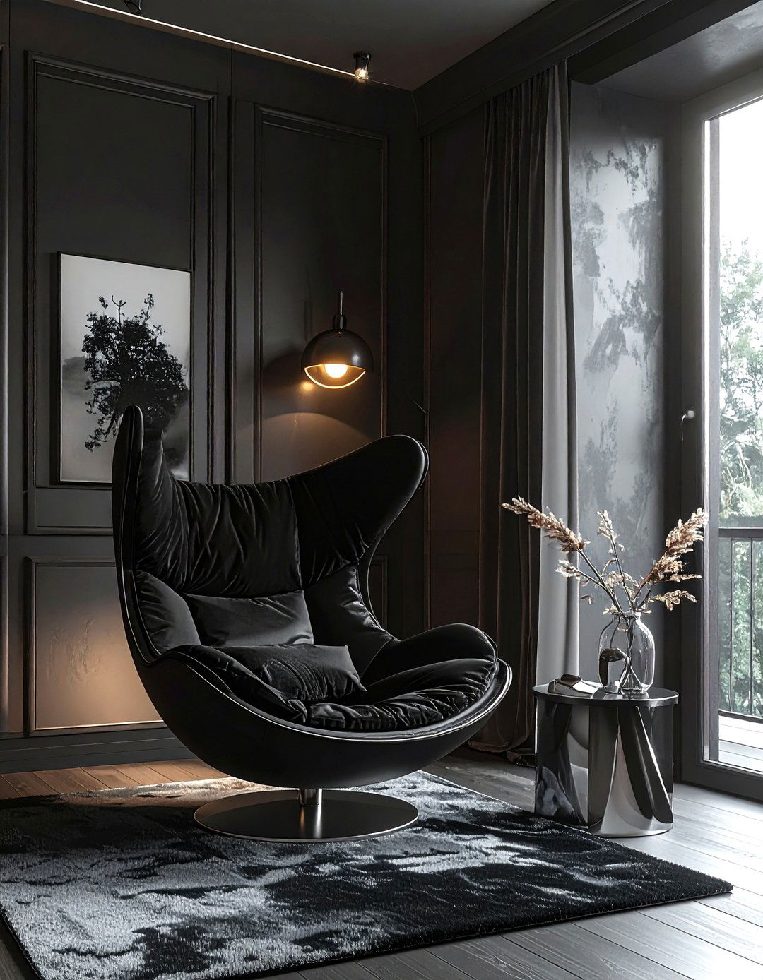 Dark Living Room Womb Chair - 30 living room womb chair ideas