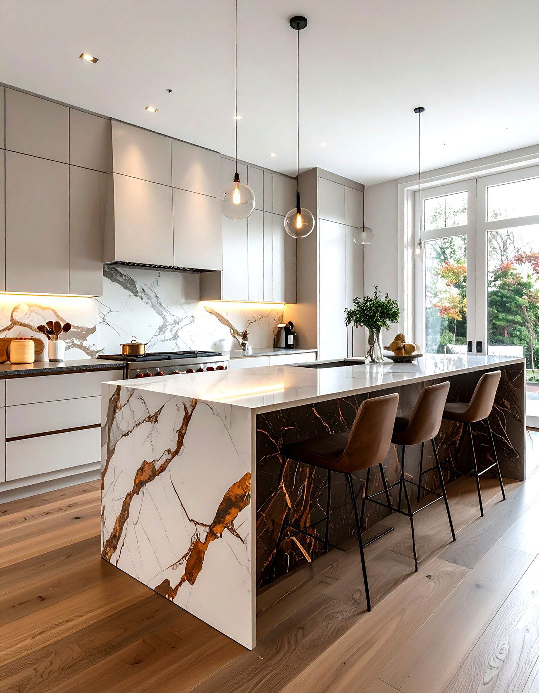 Dark Marble Kitchen Island - 30 marble kitchen island ideas