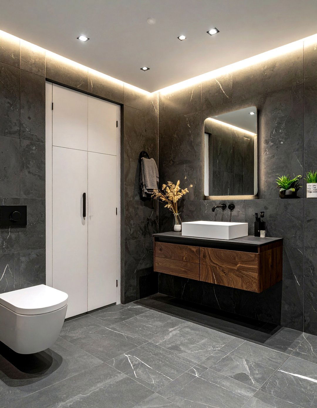 Dark Minimalist Bathroom - 30 dark bathroom ideas