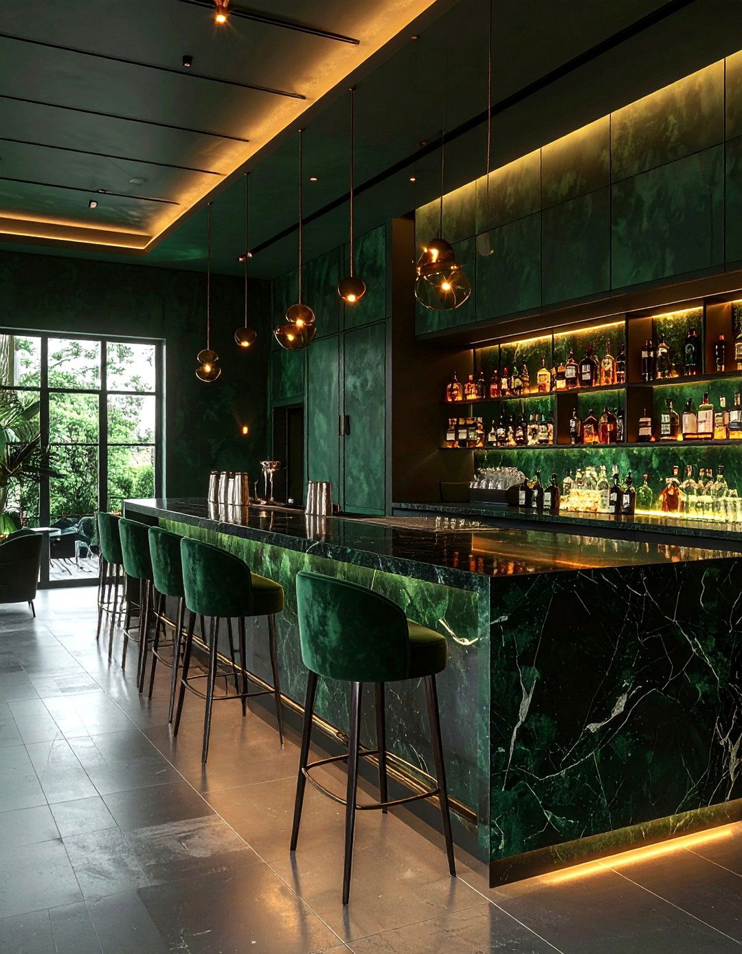 Dark Moody Bar - 30 dining room bar ideas