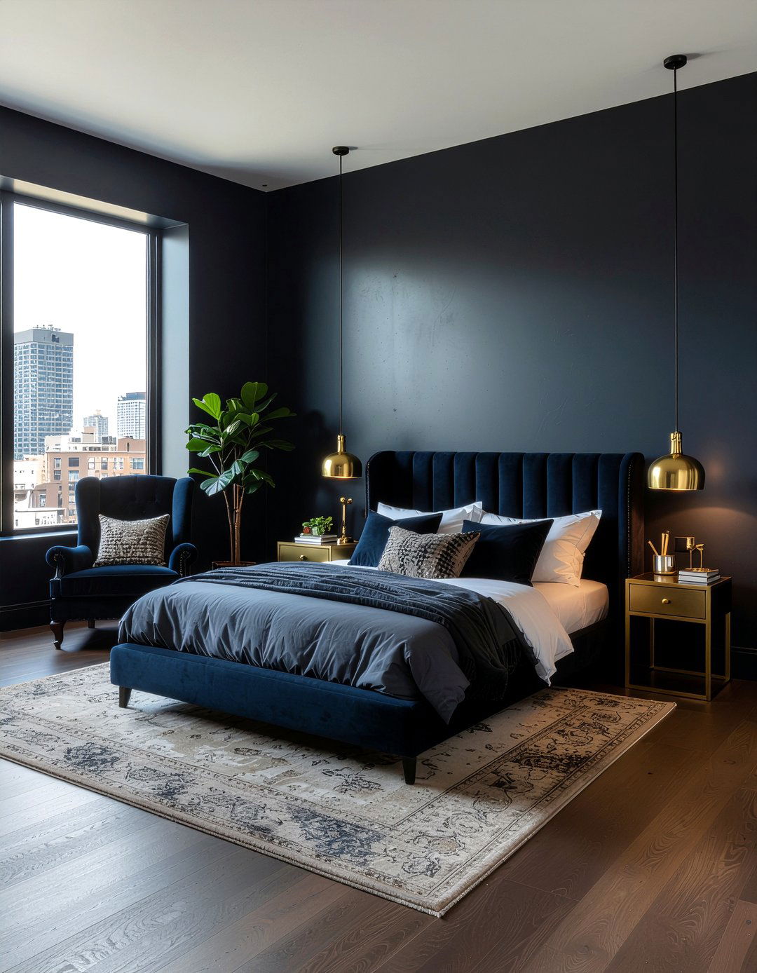 Dark Moody Bedroom - 30 loft style bedroom ideas