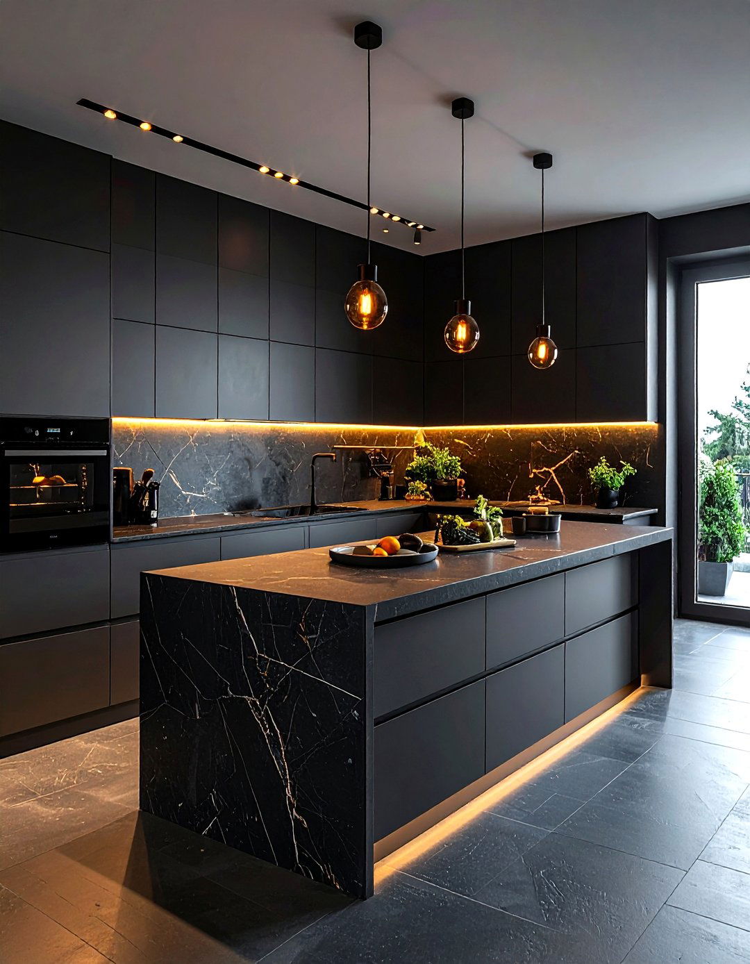 Dark Moody Kitchen - 30 soapstone countertop kitchen ideas