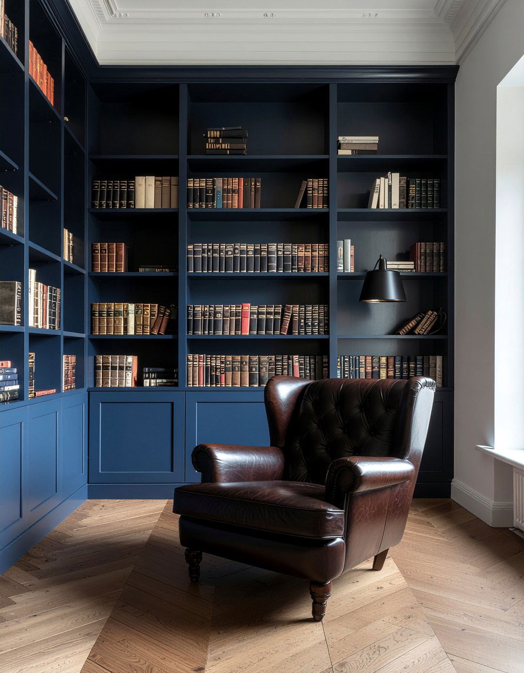 Dark Moody Library - 30 retreat living room ideas
