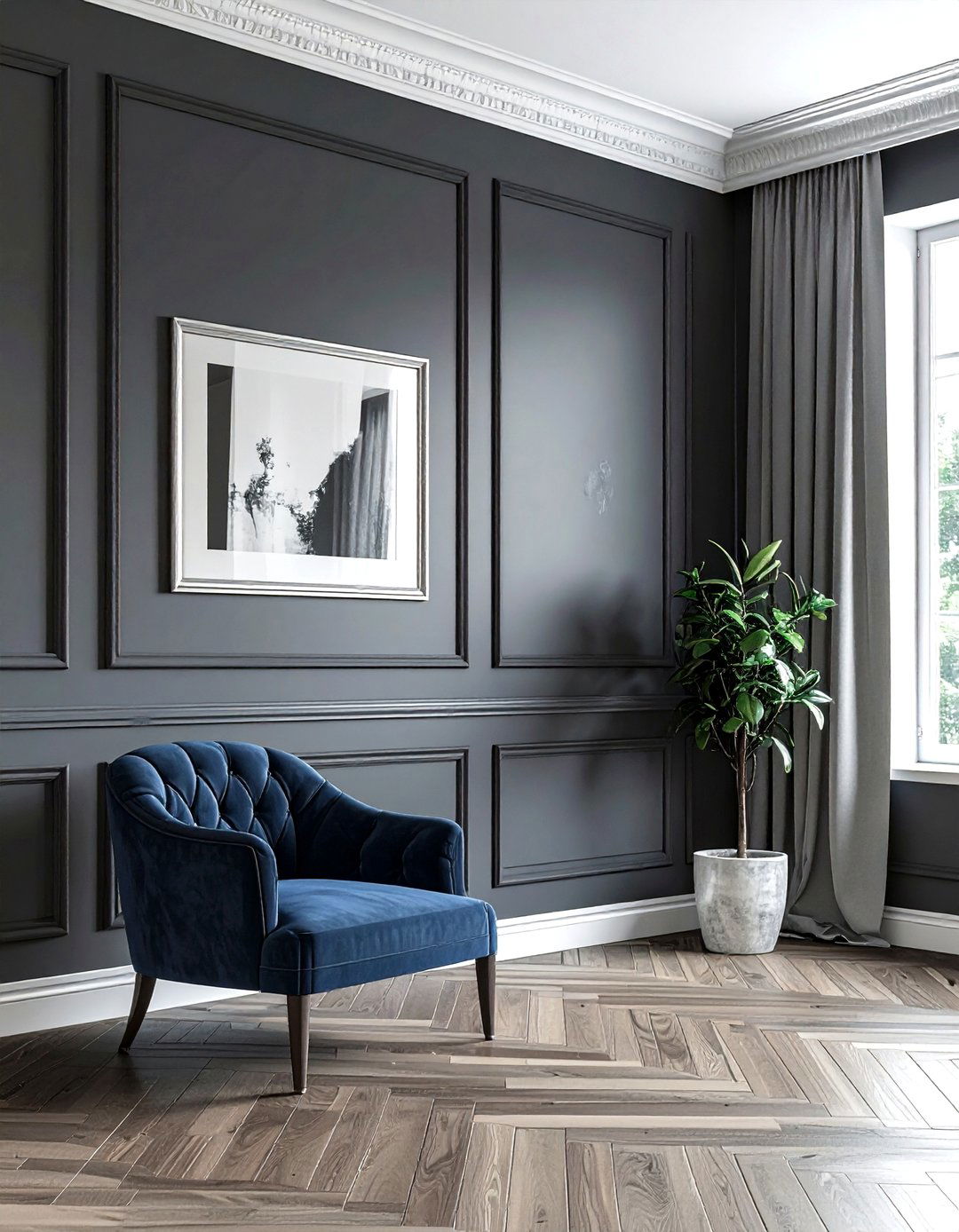 Dark Moody Picture Rail Wall - 30 picture rail ideas