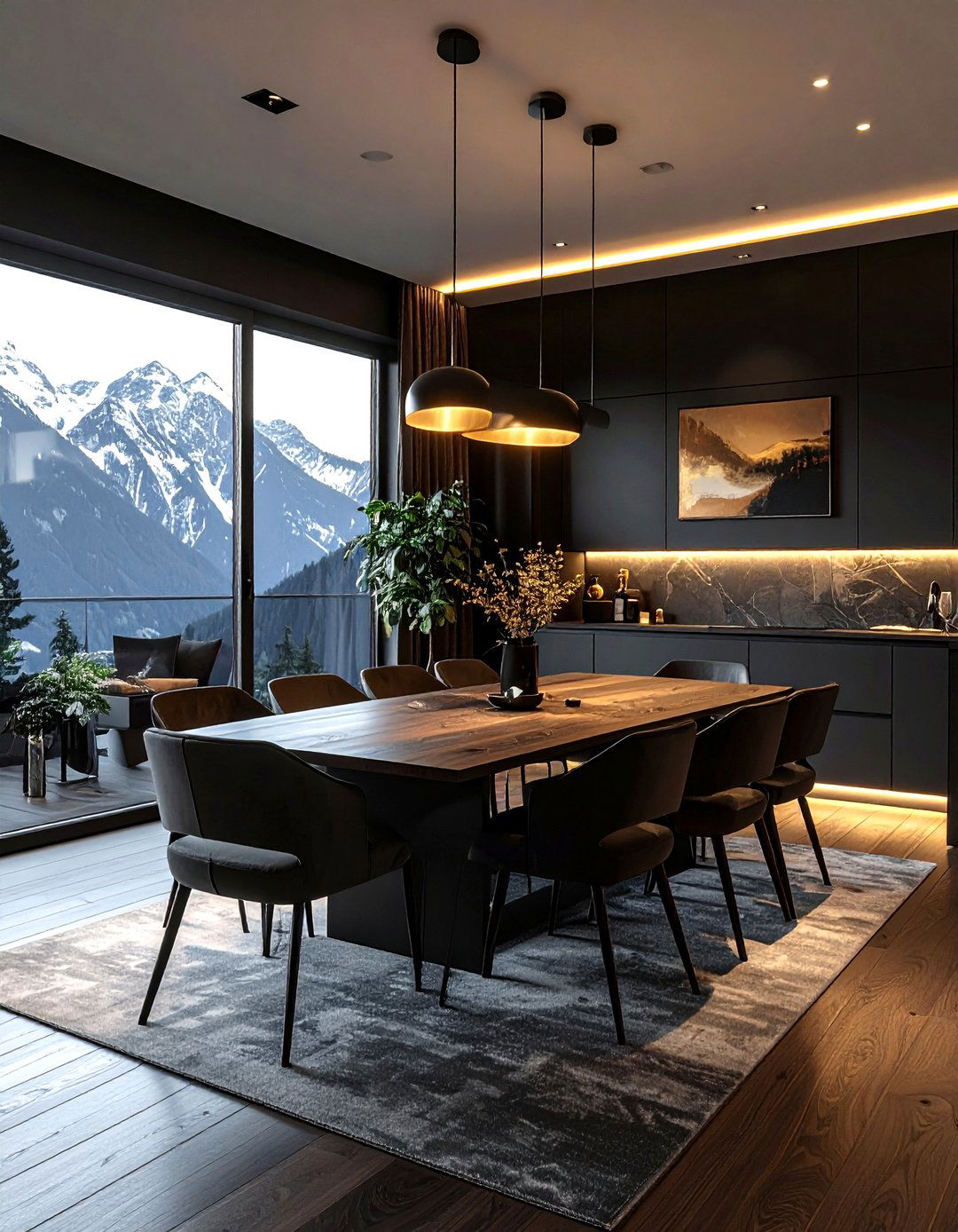 Dark Mountain Dining Room - 30 mountain dining room ideas