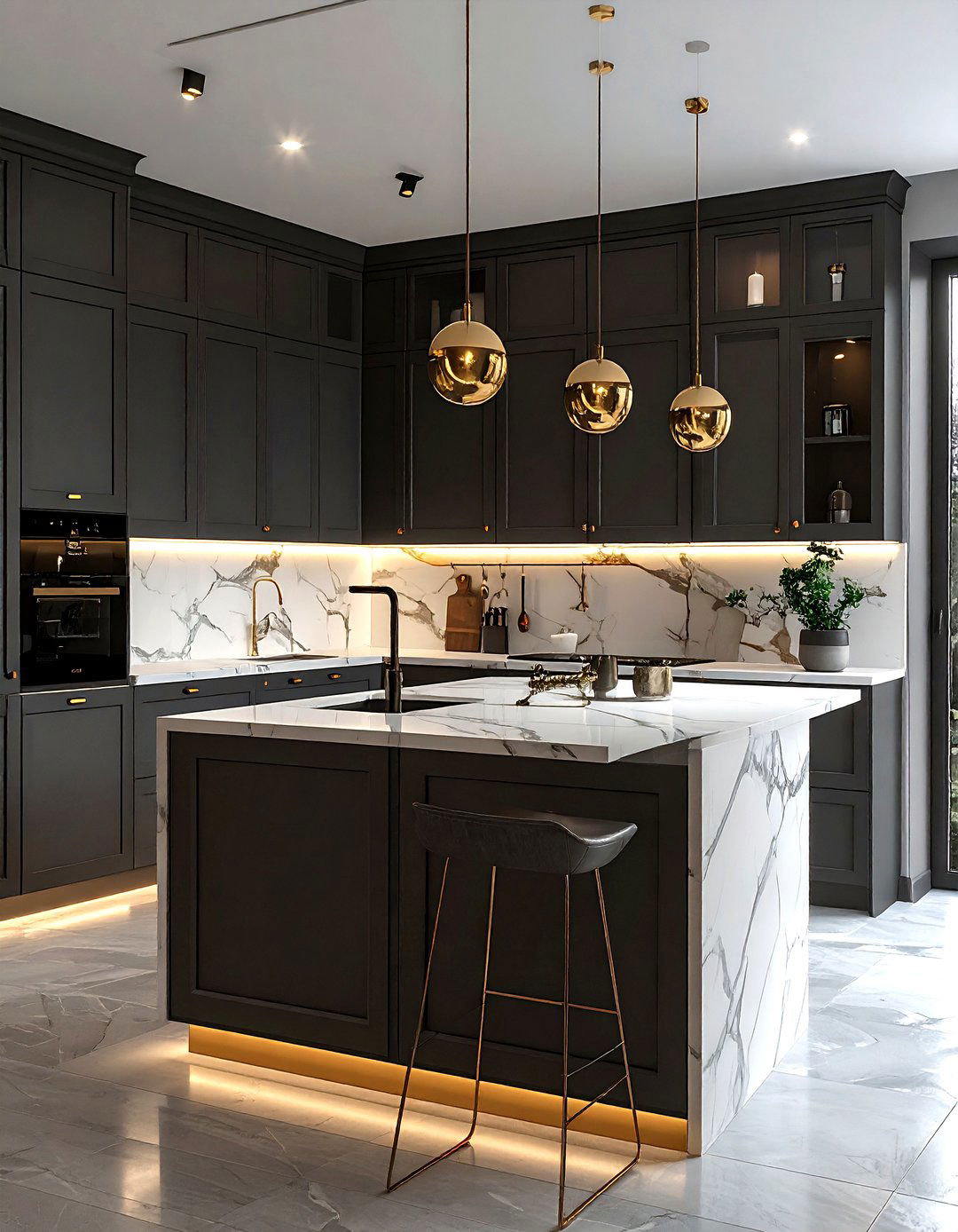 Dark Narrow Kitchen - 30 narrow kitchen ideas